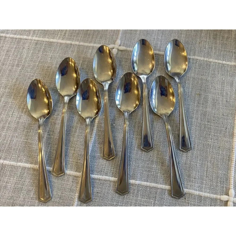 Set of 8 SILCO Stainless 6” Spoon by International Silver INS57 USA